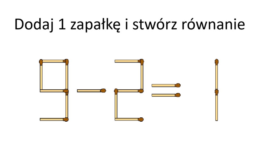 Dodaj jedną zapałkę i utwórz nowe równanie