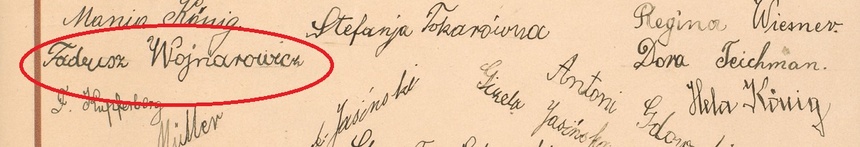 Podpis Tadeusza Wojnarowicza