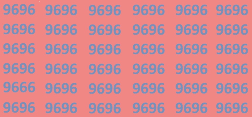 Znajdź błędnie zapisaną liczbę 9696