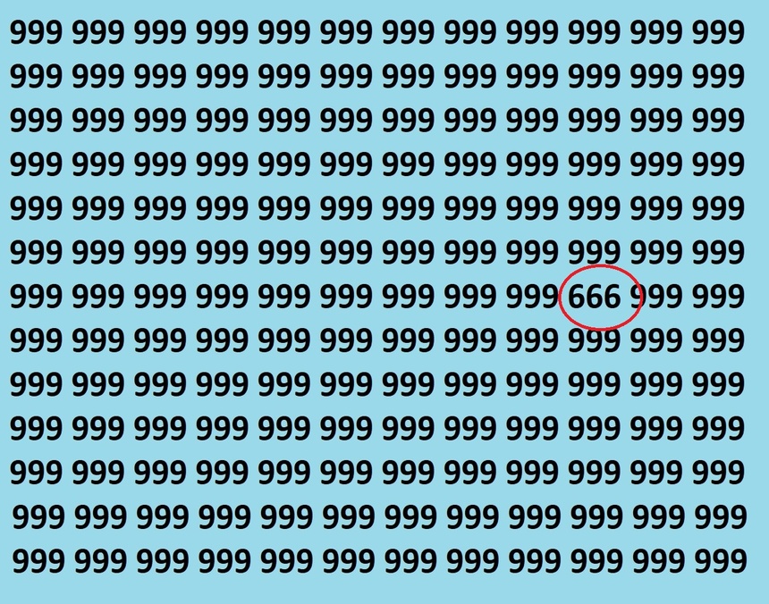 Znajdź błędnie zapisaną liczbę 999. Rozwiązanie