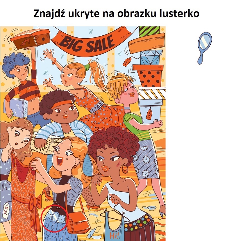 Znajdź ukryte na obrazku lusterko. Rozwiązanie